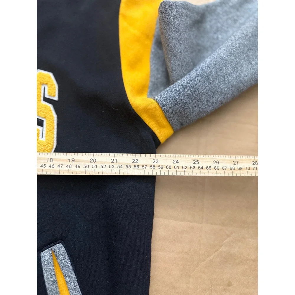 Mitchell & Ness Golden State Warriors Varsity Jacket Black Grey Yellow Mens L